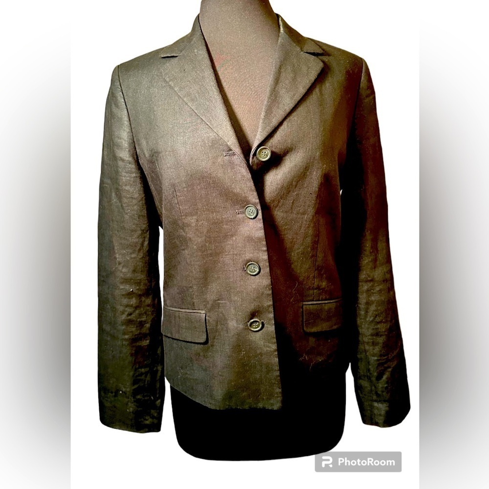 J. Crew black 100% linen blazer size 8